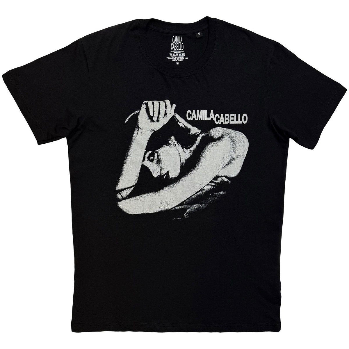 Black - Front - Camila Cabello Unisex Adult Pose Logo T-Shirt