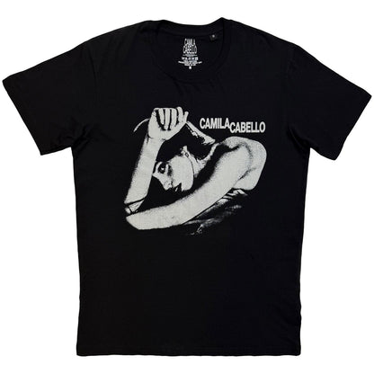 Black - Front - Camila Cabello Unisex Adult Pose Logo T-Shirt
