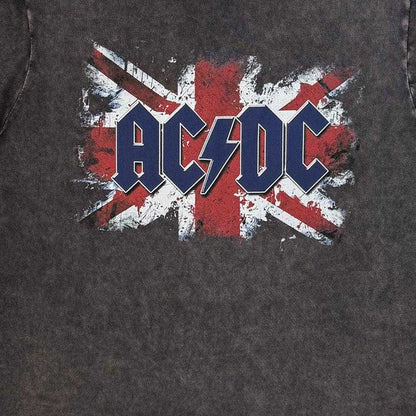 Charcoal Grey - Side - AC-DC Unisex Adult Logo Stone Wash T-Shirt