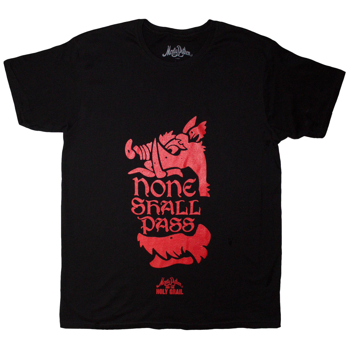 Black - Front - Monty Python Unisex Adult None Shall Pass T-Shirt