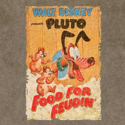 Green - Side - Disney Unisex Adult Food For Feudin Pluto Stone Wash T-Shirt