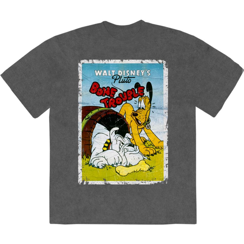Charcoal Grey - Front - Disney Unisex Adult Bone Trouble Pluto Stone Wash T-Shirt