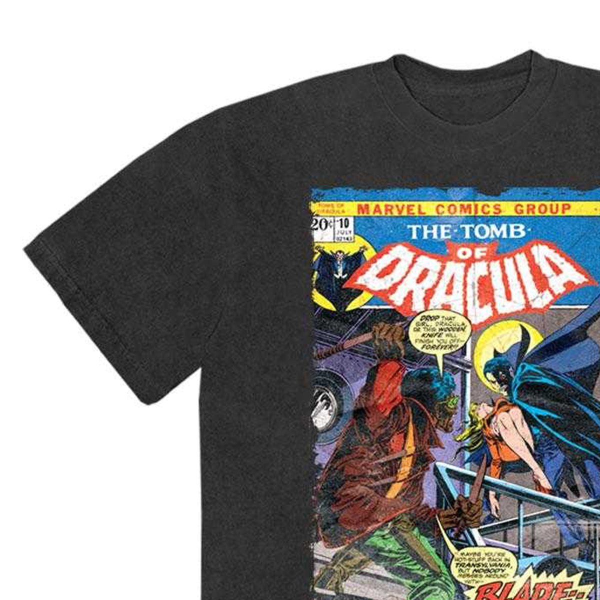 Black - Lifestyle - Marvel Comics Unisex Adult Tomb Of Dracula Stone Wash T-Shirt