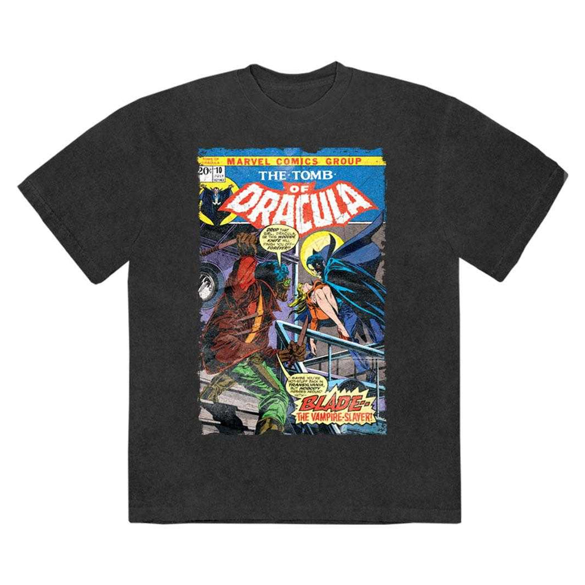 Black - Front - Marvel Comics Unisex Adult Tomb Of Dracula Stone Wash T-Shirt