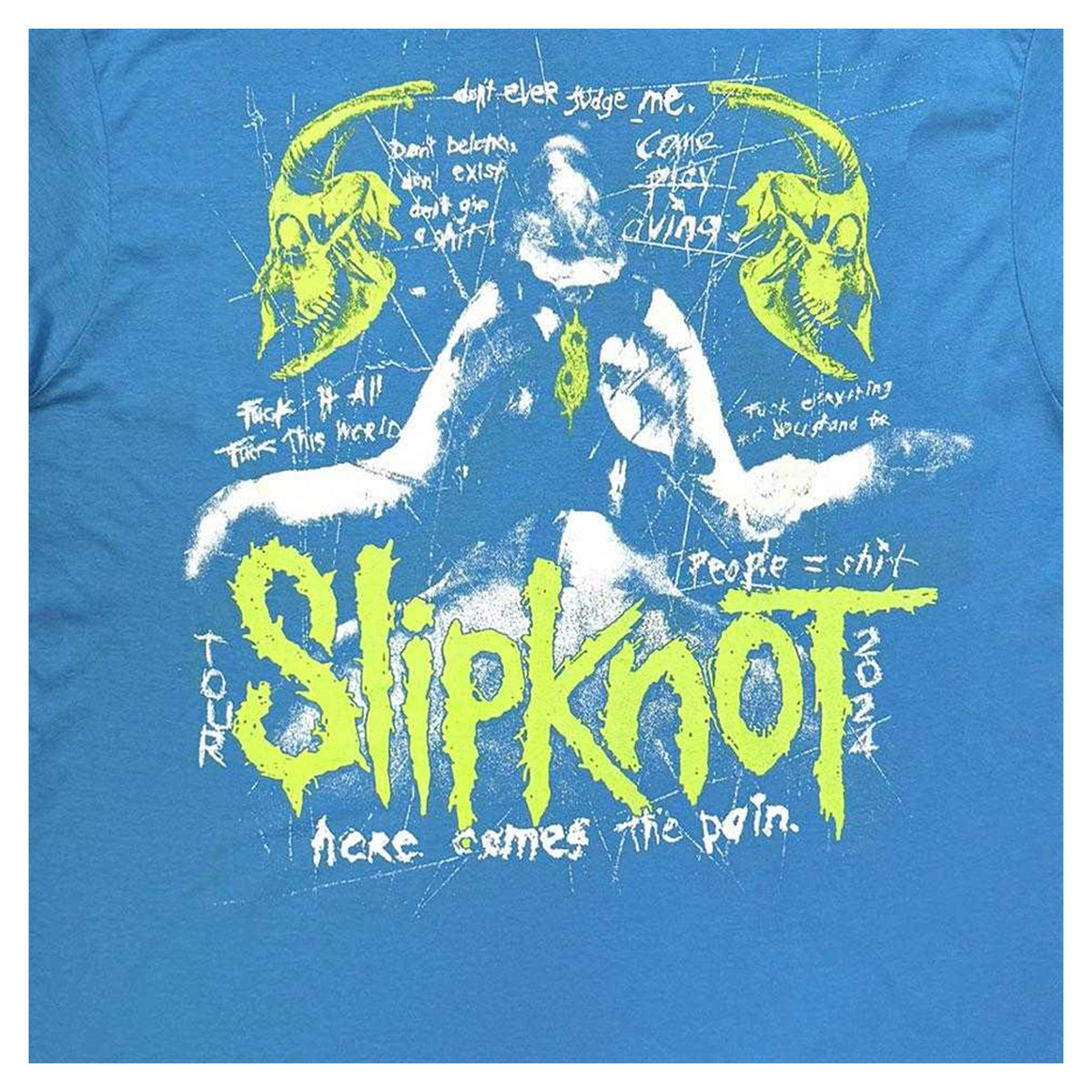Blue - Side - Slipknot Unisex Adult Tour 24 Scratch Back Print T-Shirt