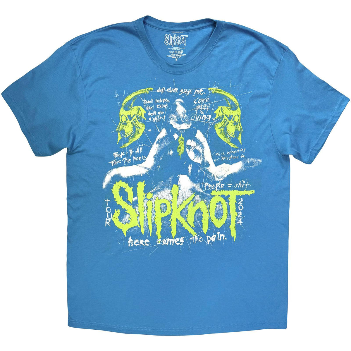 Blue - Front - Slipknot Unisex Adult Tour 24 Scratch Back Print T-Shirt