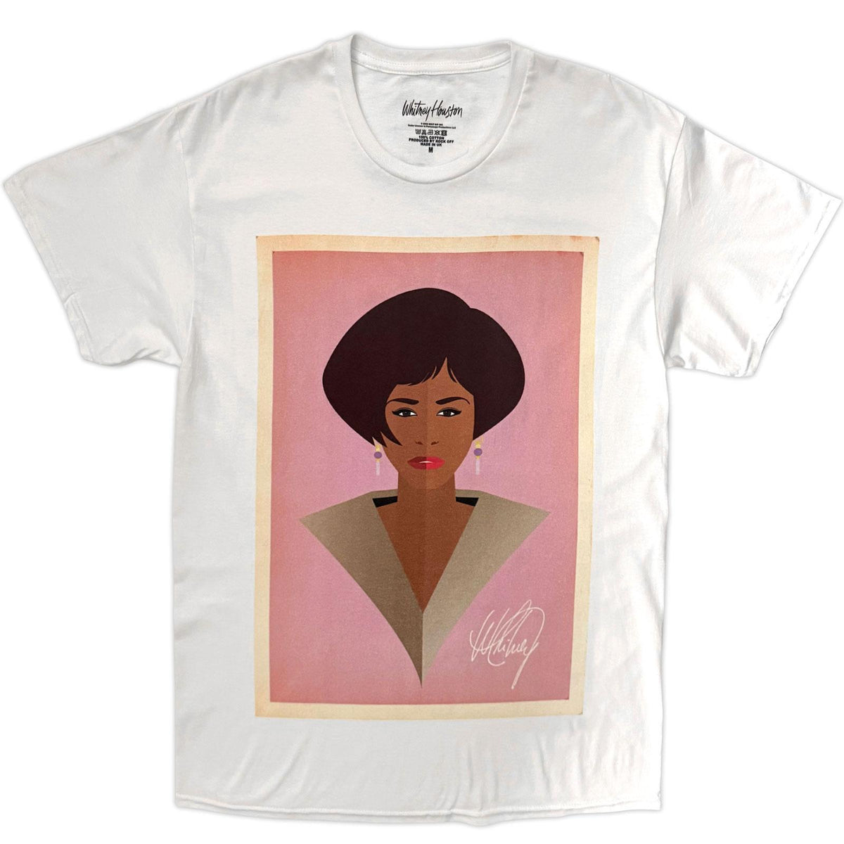 White - Front - Whitney Houston Unisex Adult Icon T-Shirt