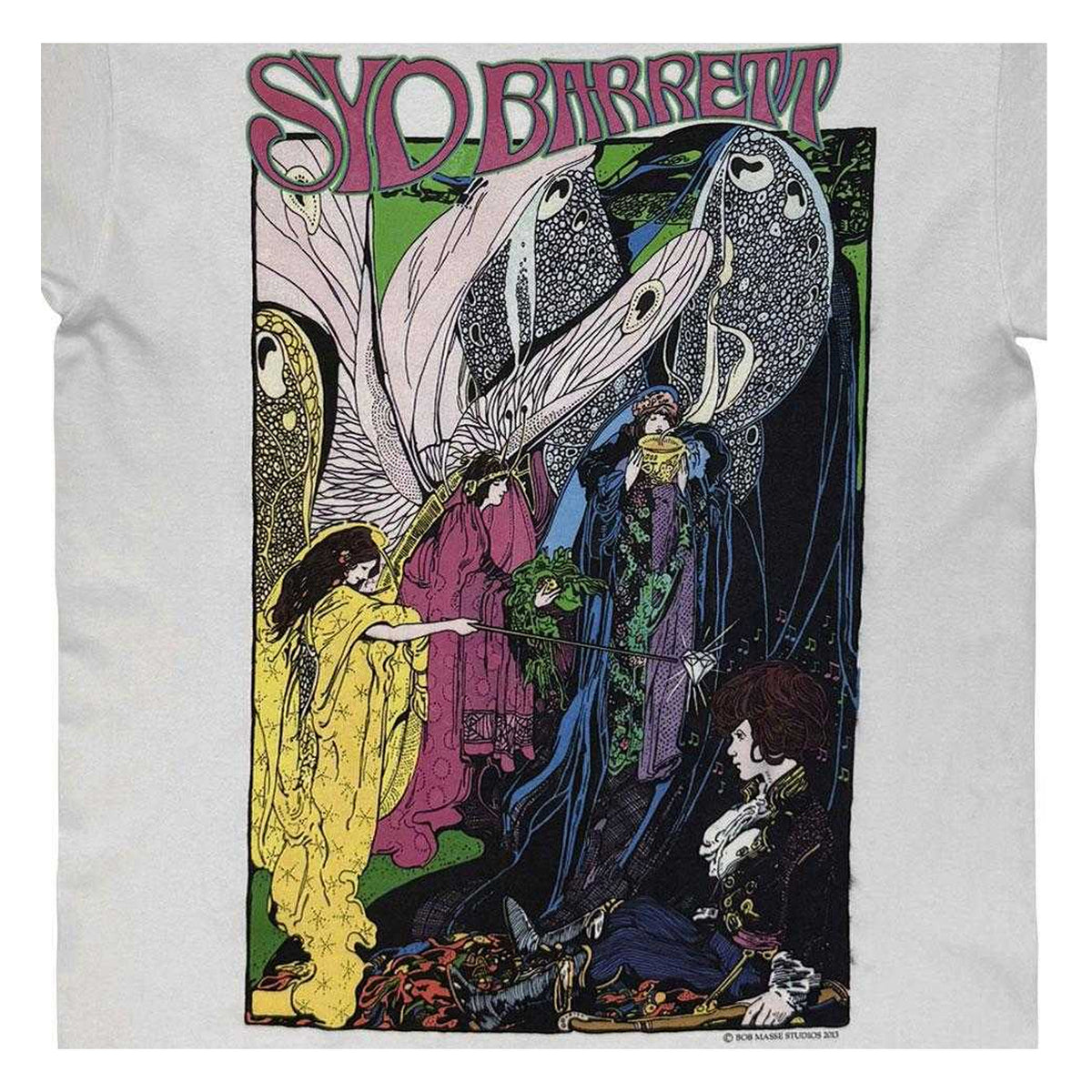 White - Side - Syd Barrett Unisex Adult Finished Tea T-Shirt