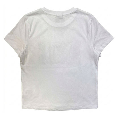White - Back - Oasis Womens-Ladies Threaded Logo Fitted T-Shirt