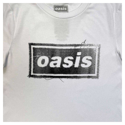 White - Side - Oasis Womens-Ladies Threaded Logo Fitted T-Shirt
