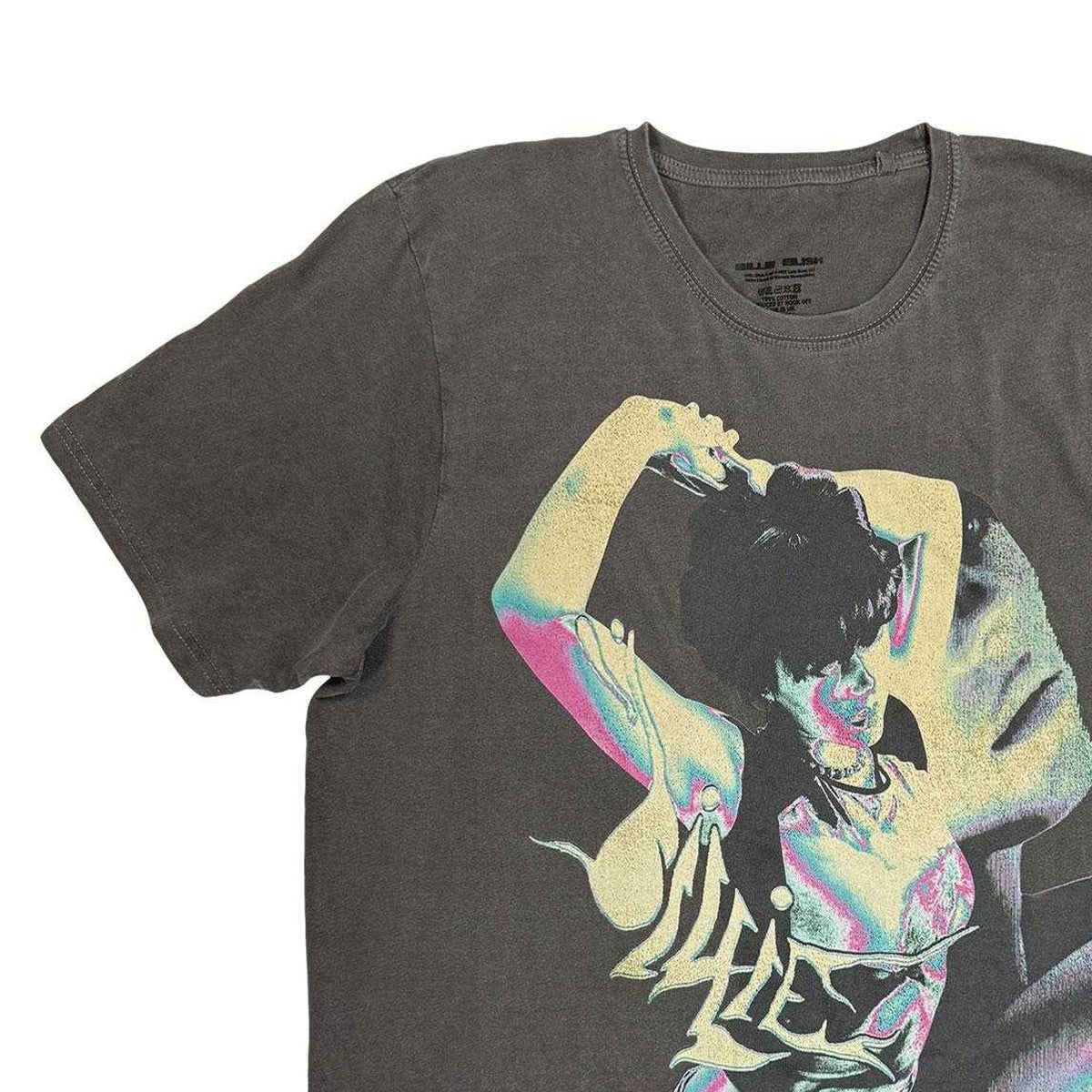 Charcoal Grey - Side - Billie Eilish Unisex Adult Hit Me Hard And Soft Negative Stone Wash T-Shirt
