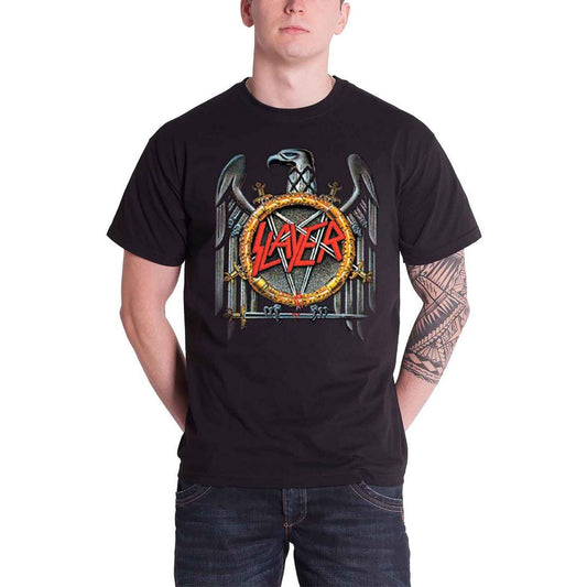 Black - Front - Slayer Unisex Adult Eagle T-Shirt