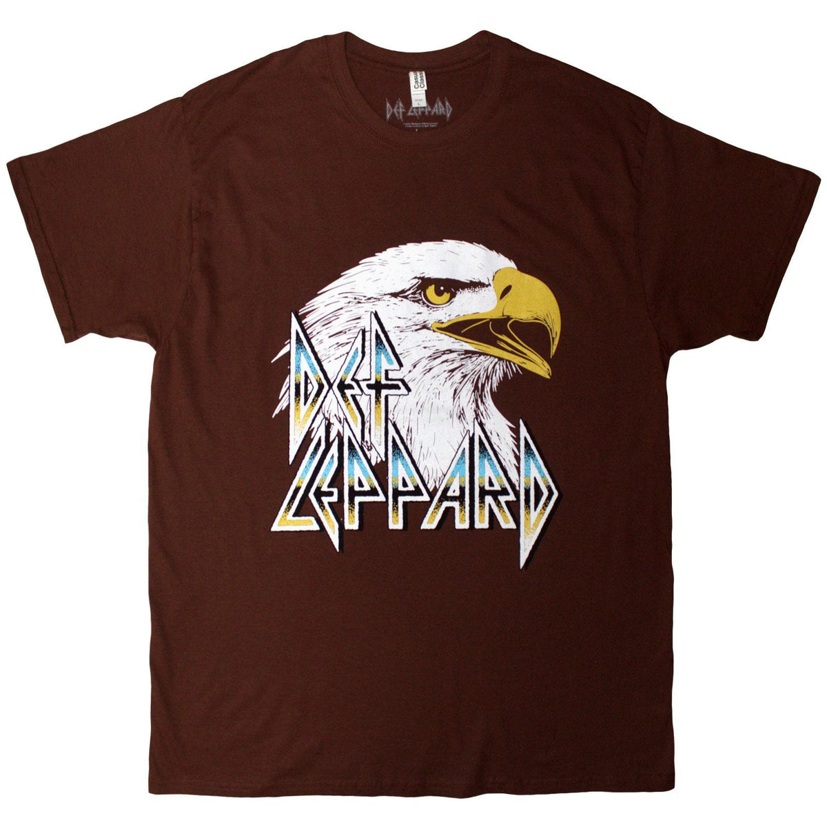 Brown - Front - Def Leppard Unisex Adult Eagle T-Shirt