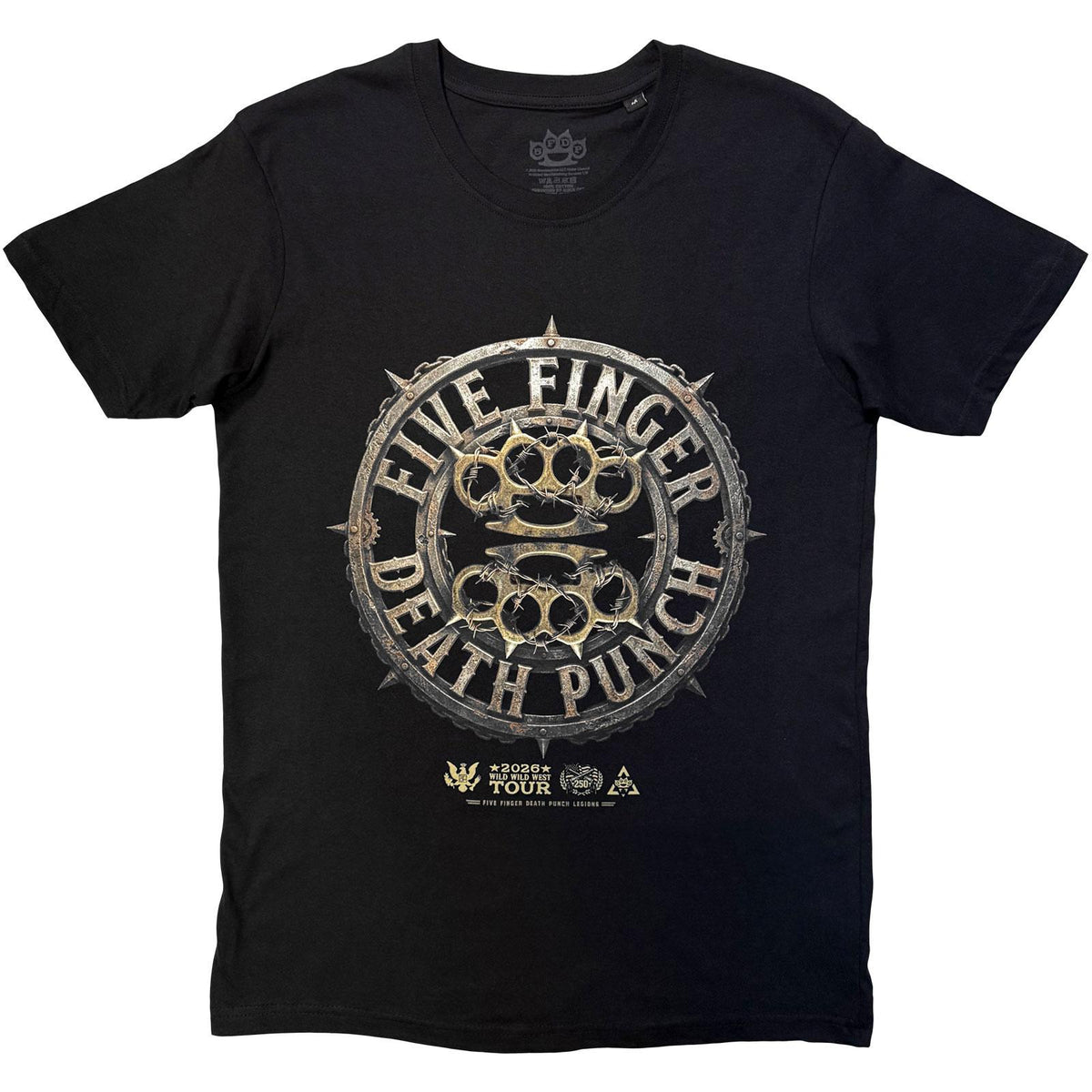 Black - Front - Five Finger Death Punch Unisex Adult Emblem T-Shirt