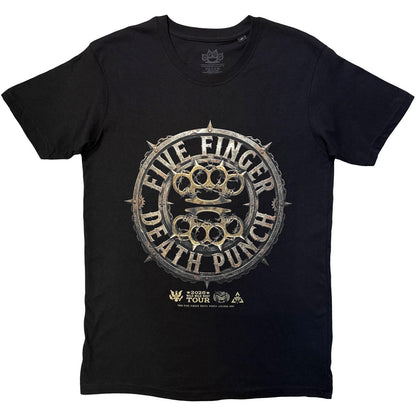 Black - Front - Five Finger Death Punch Unisex Adult Emblem T-Shirt