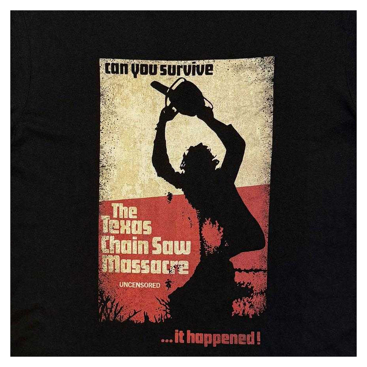 Black - Side - The Texas Chainsaw Massacre Unisex Adult Who Will Survive T-Shirt