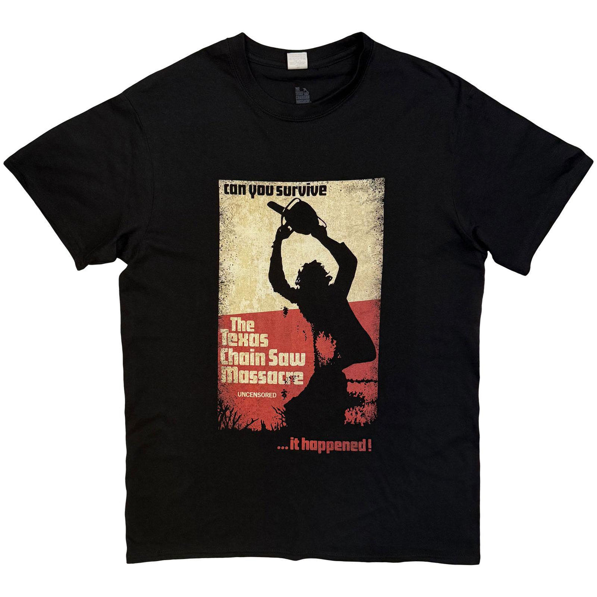 Black - Front - The Texas Chainsaw Massacre Unisex Adult Who Will Survive T-Shirt