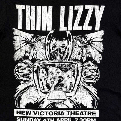 Black - Side - Thin Lizzy Unisex Adult Jailbreak Live In Cleveland ´76 Flyer Back Print T-Shirt