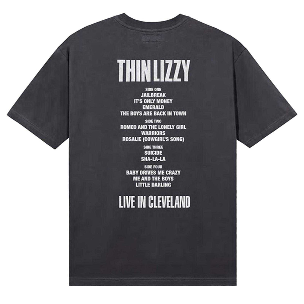 Black - Back - Thin Lizzy Unisex Adult Jailbreak Live In Cleveland ´76 Ticket Back Print T-Shirt