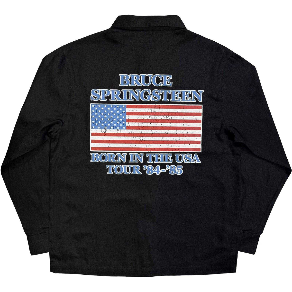 Black - Back - Bruce Springsteen Unisex Adult Born In The USA Tour 84-85 Back Print Shirt