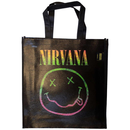 Black - Front - Nirvana Sorbet Ray Happy Face Eco Friendly Bag