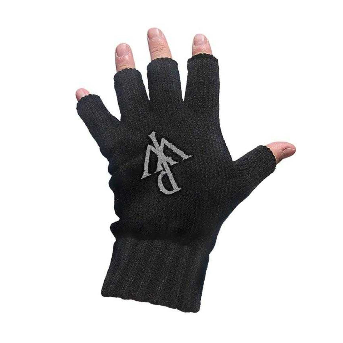 Black - Back - Powerwolf Unisex Adult Logo Fingerless Gloves