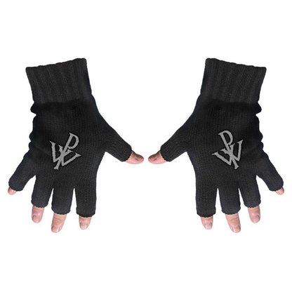 Black - Side - Powerwolf Unisex Adult Logo Fingerless Gloves