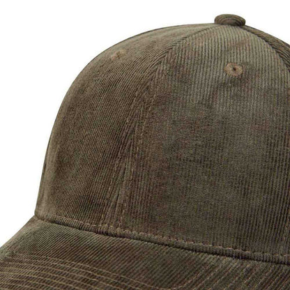 Olive Green - Pack Shot - Tokyo Time Unisex Adult Corduroy Baseball Cap