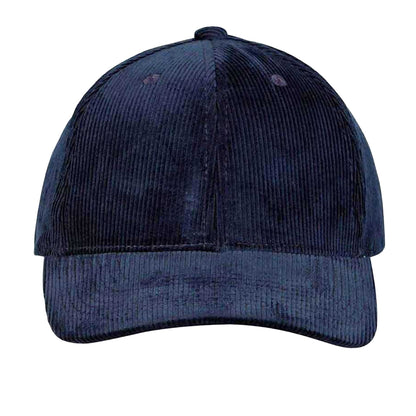 Navy Blue - Side - Tokyo Time Unisex Adult Corduroy Baseball Cap