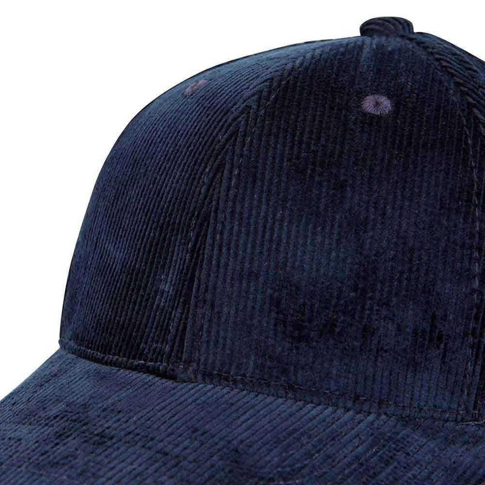 Navy Blue - Close up - Tokyo Time Unisex Adult Corduroy Baseball Cap
