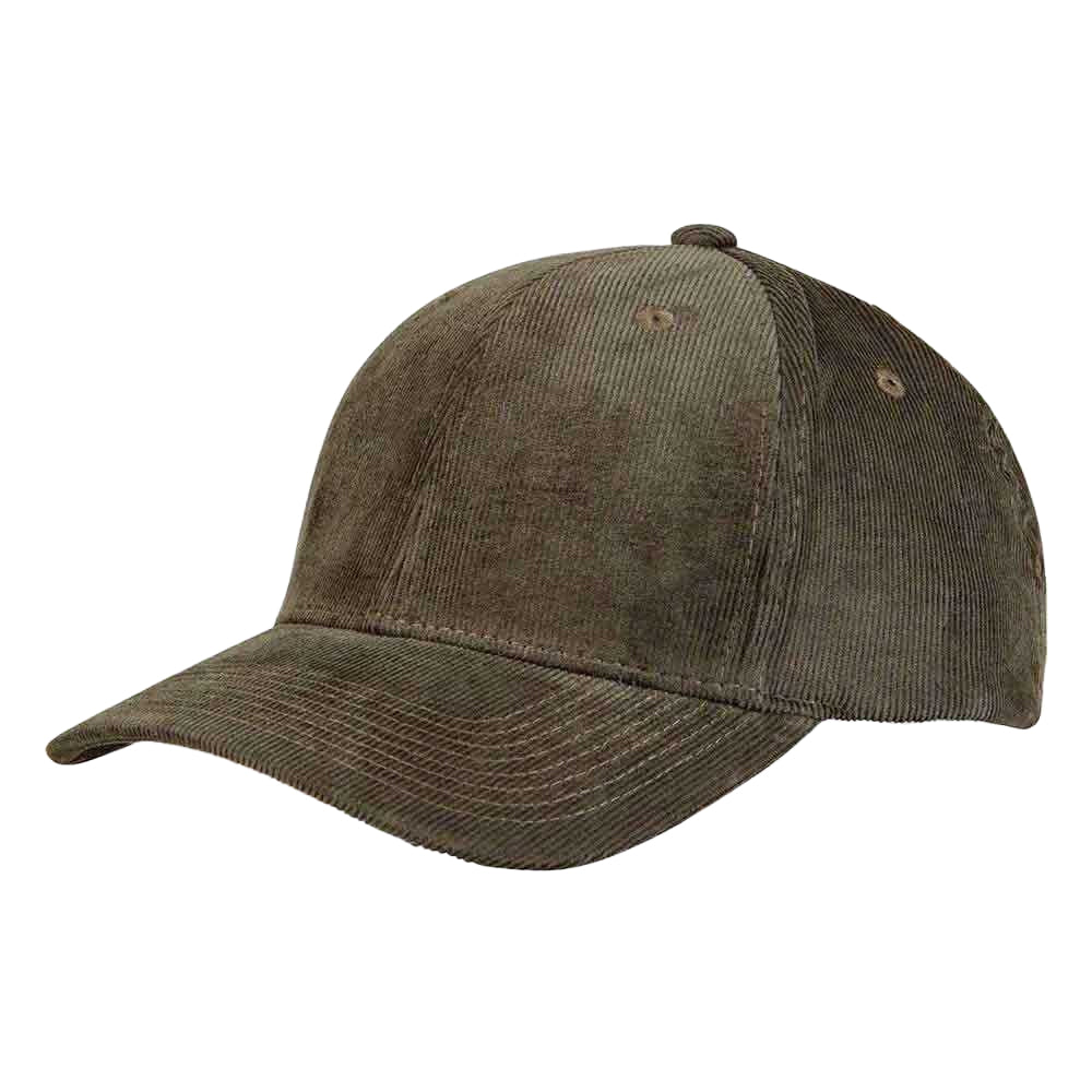 Olive Green - Front - Tokyo Time Unisex Adult Corduroy Baseball Cap
