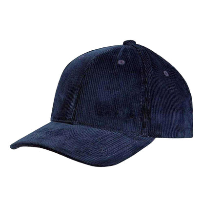 Navy Blue - Front - Tokyo Time Unisex Adult Corduroy Baseball Cap
