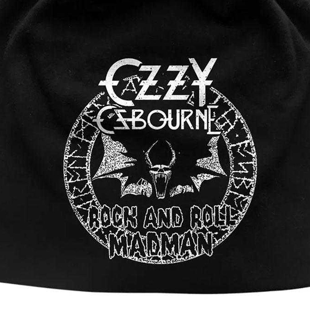Black - Side - Ozzy Osbourne Unisex Adult Rock & Roll Madman Beanie