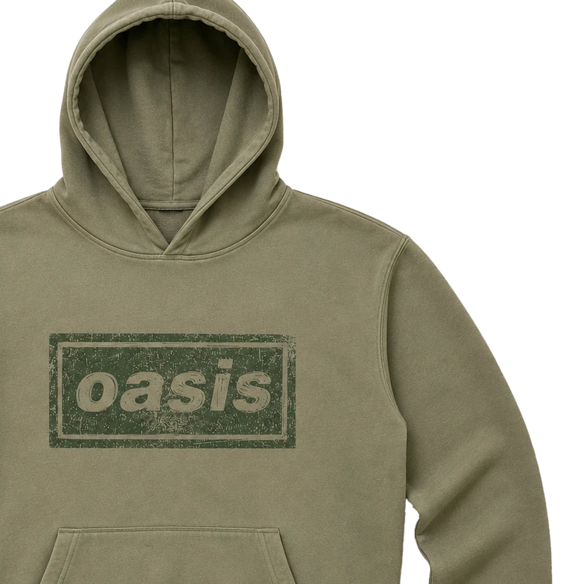 Green - Side - Oasis Unisex Adult Lino Logo Hoodie