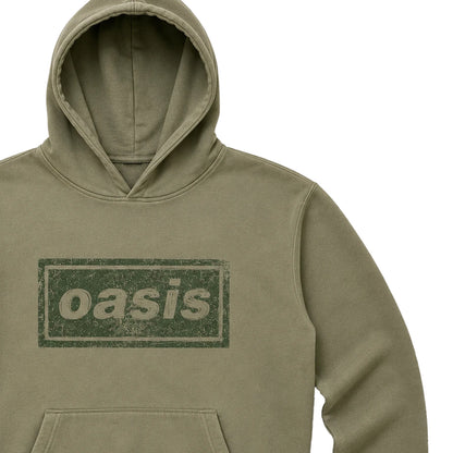 Green - Side - Oasis Unisex Adult Lino Logo Hoodie