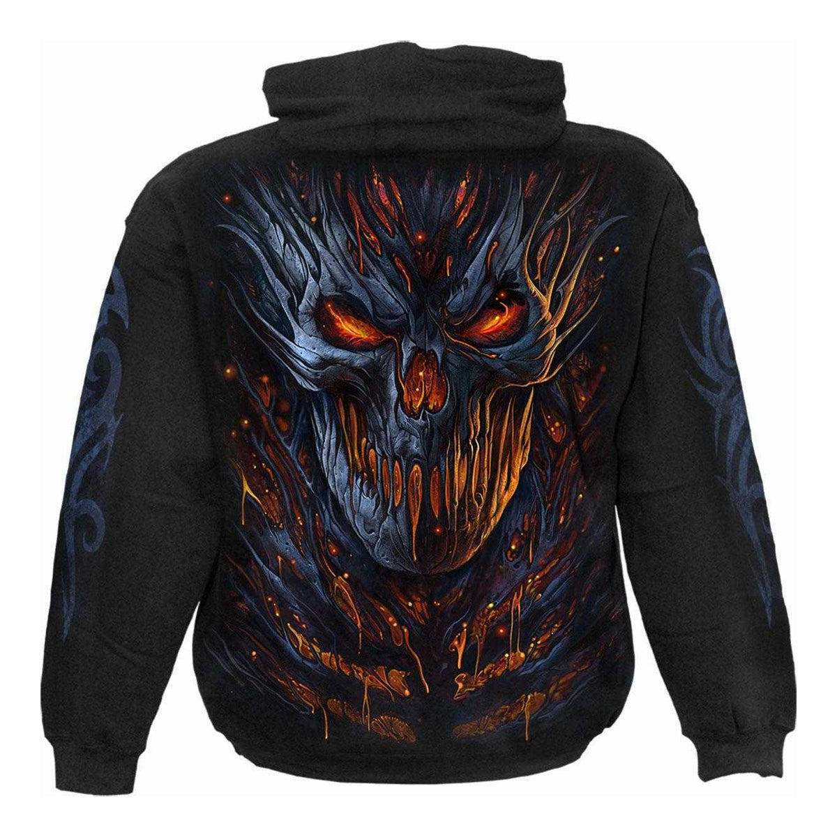 Black - Back - Spiral Direct Unisex Adult Oblivion Back & Sleeve Print Hoodie