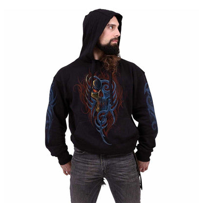 Black - Side - Spiral Direct Unisex Adult Oblivion Back & Sleeve Print Hoodie