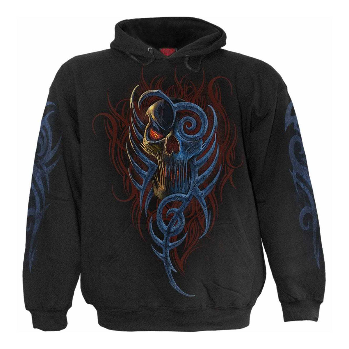 Black - Front - Spiral Direct Unisex Adult Oblivion Back & Sleeve Print Hoodie