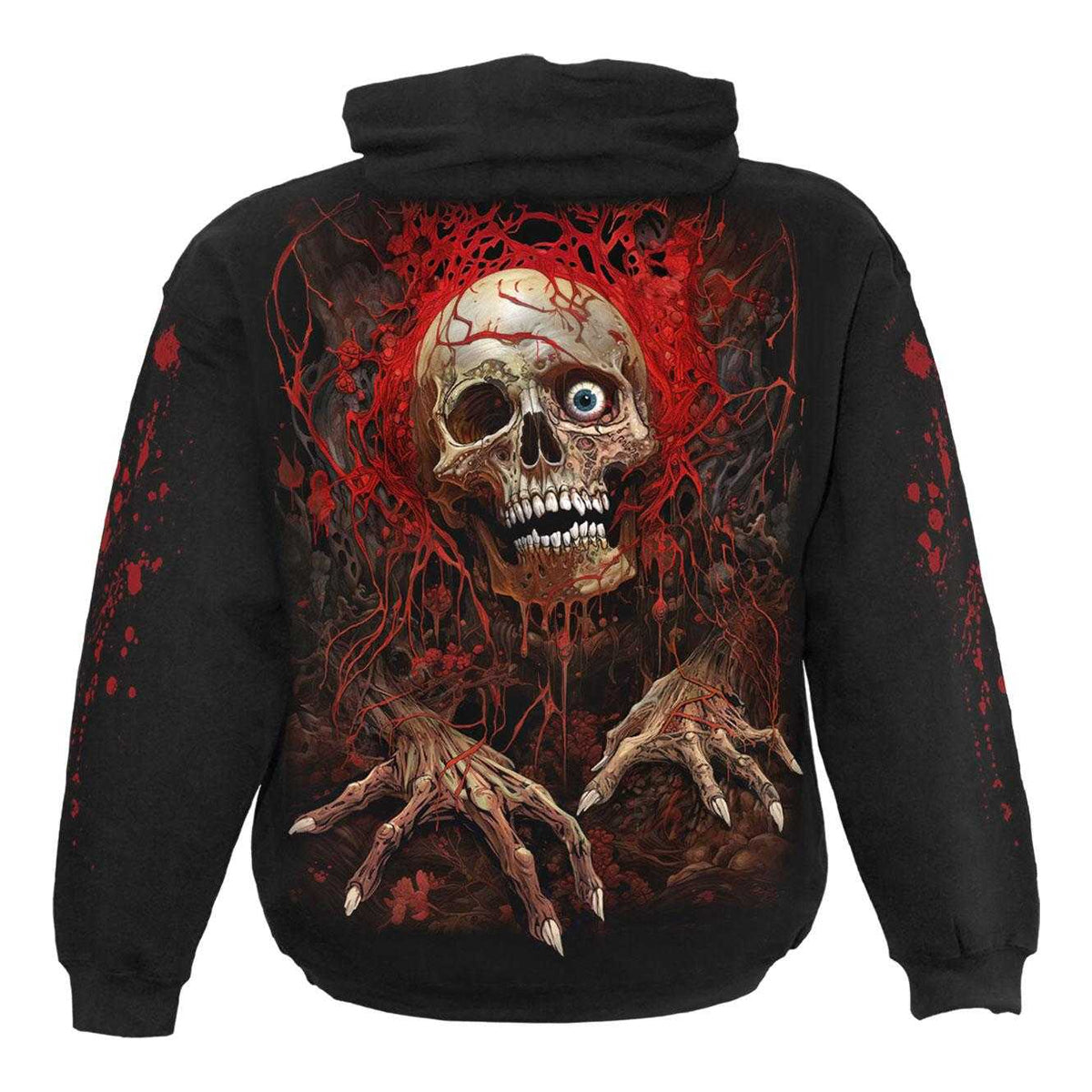 Black - Back - Spiral Direct Unisex Adult Creeping Curse Pull Over Hoodie