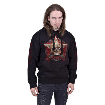 Black - Side - Spiral Direct Unisex Adult Creeping Curse Pull Over Hoodie
