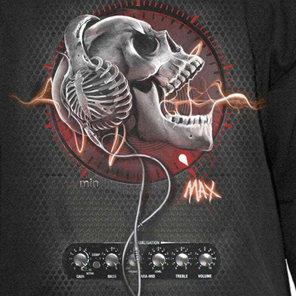 Black - Side - Spiral Direct Unisex Adult Never Too Loud Back & Sleeve Print Hoodie