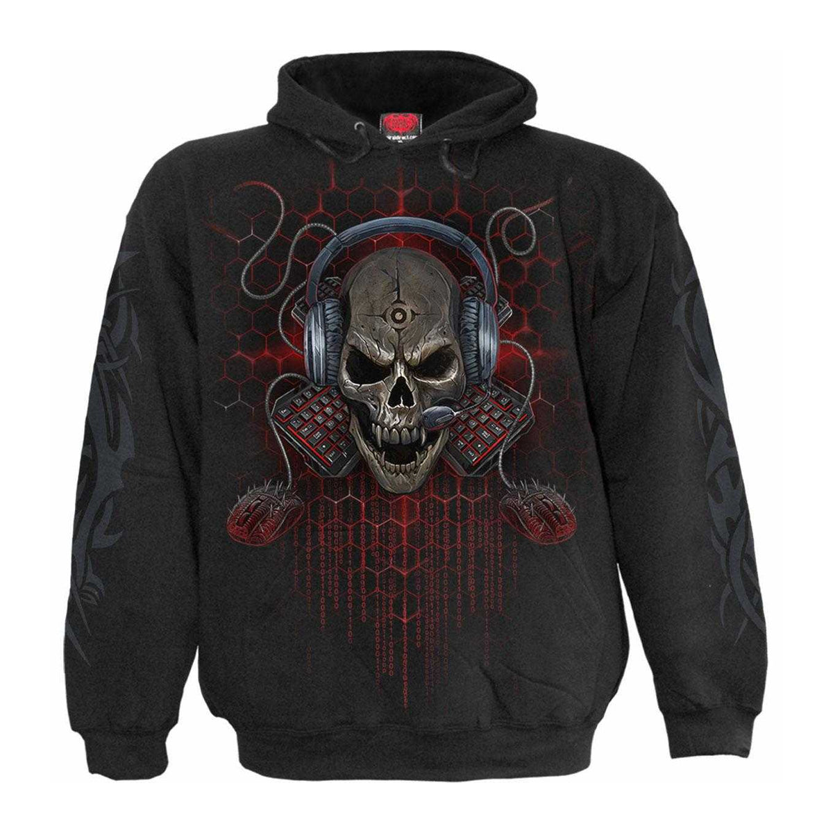 Black - Front - Spiral Direct Unisex Adult PC Gamer Back & Sleeve Print Hoodie