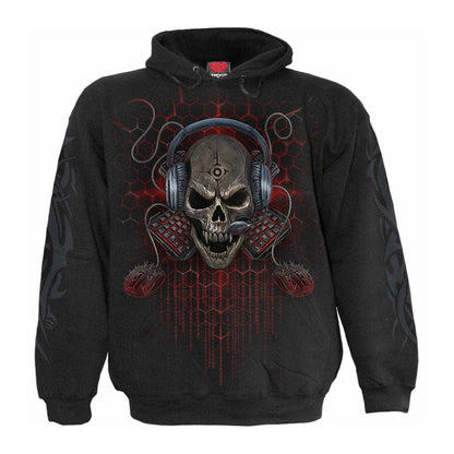 Black - Front - Spiral Direct Unisex Adult PC Gamer Back & Sleeve Print Hoodie