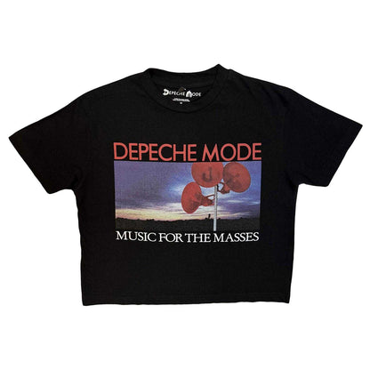 Black - Front - Depeche Mode Womens-Ladies Music For The Masses Crop Top