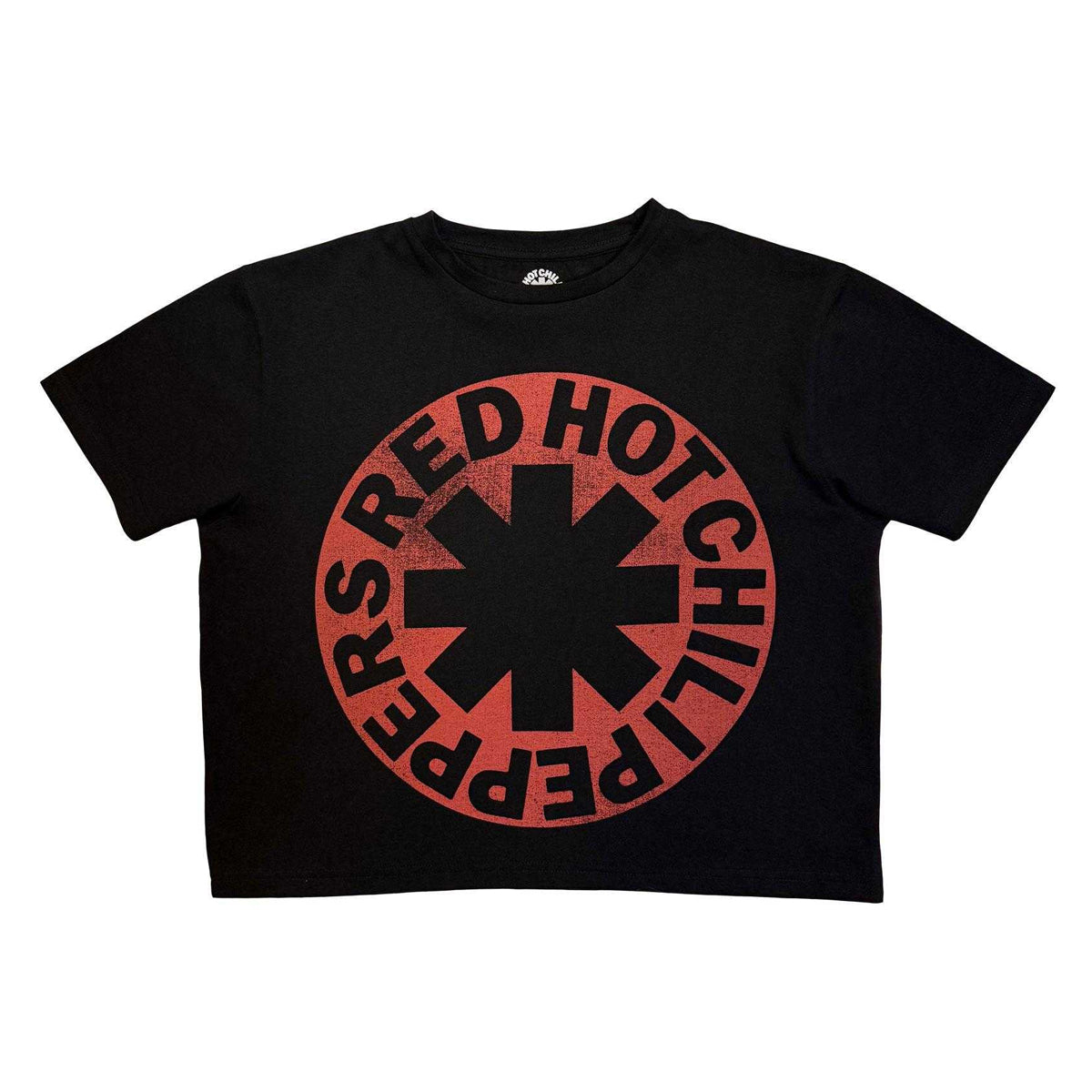 Black - Front - Red Hot Chili Peppers Womens-Ladies Circle Asterisk Crop Top
