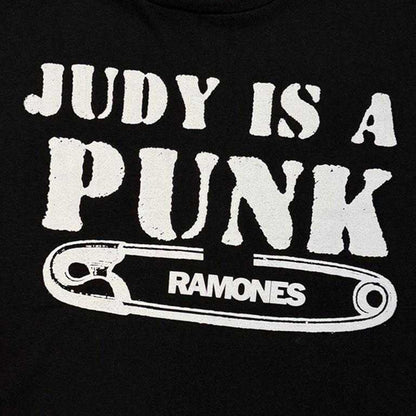 Black - Side - Ramones Womens-Ladies Judy Is A Punk Crop Top