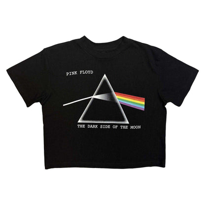 Black - Front - Pink Floyd Womens-Ladies Dark Side Of The Moon Courier Crop Top