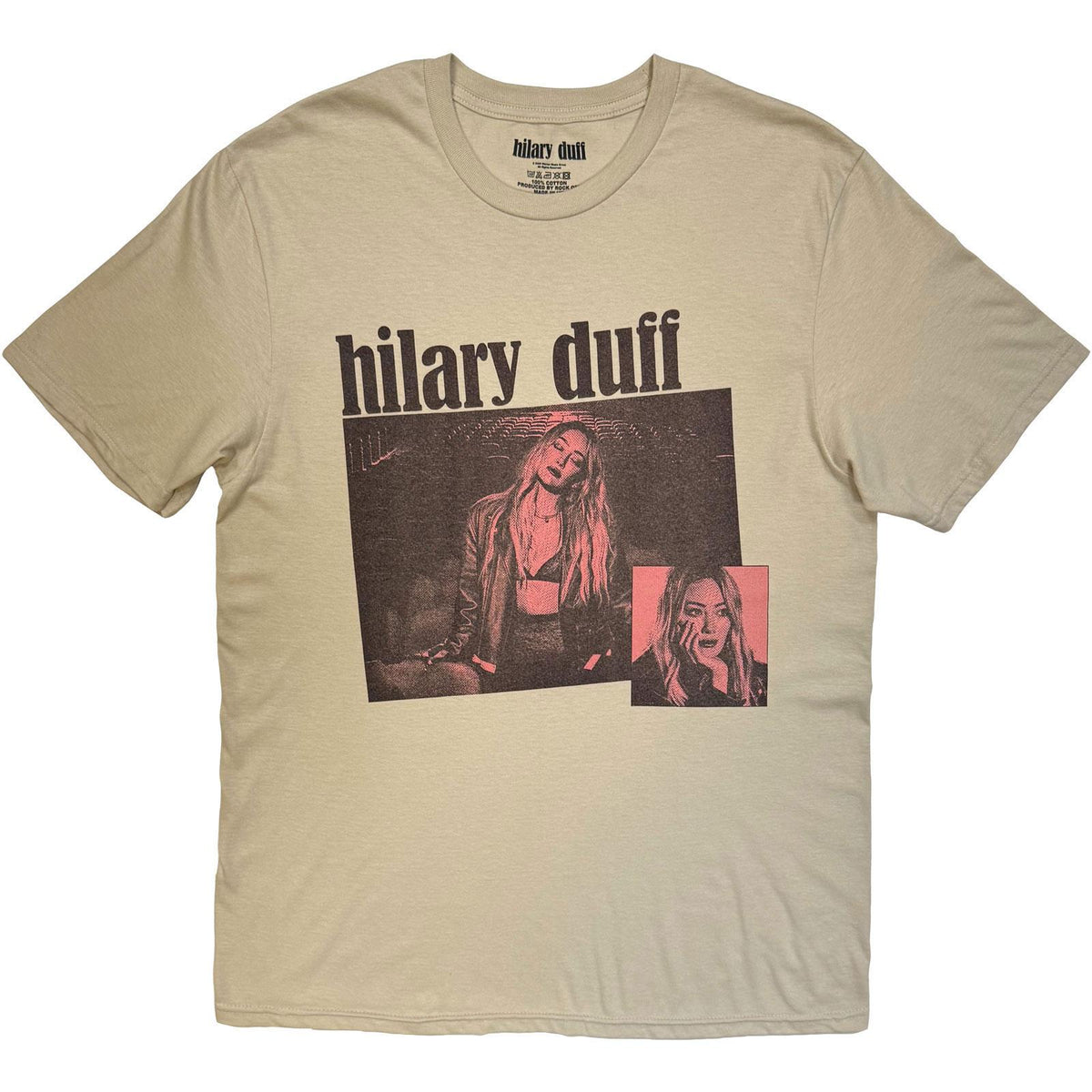 Sand - Front - Hilary Duff Unisex Adult Luck Or Something Back Print T-Shirt