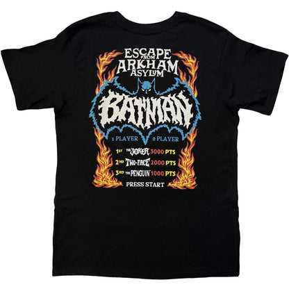 Black - Back - Batman Unisex Adult Escape From Arkham Back Print T-Shirt