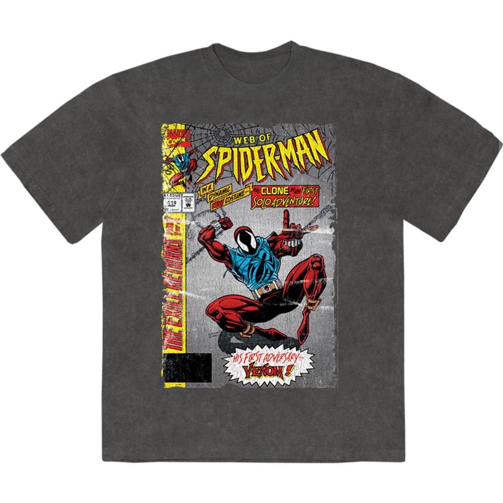 Charcoal Grey - Front - Marvel Comics Unisex Adult Web Of Spider-Man Stone Wash T-Shirt